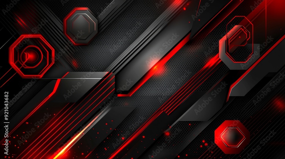 Glowy red lines on futuristic technology background Glowy red lines on futuristic technology background