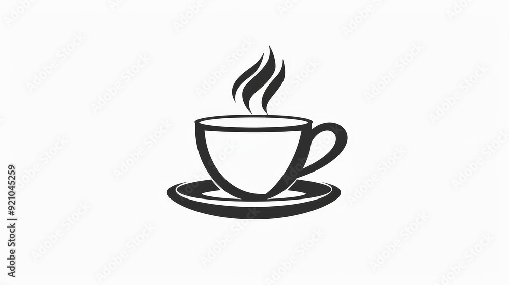 A simple illustration of a steaming coffee cup, isolated on white. A simple illustration of a steaming coffee cup, isolated on white.