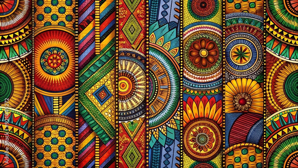 Vibrant Textiles of Africa: A Celebration of Pattern and Color AI Generated Vibrant Textiles of Africa: A Celebration of Pattern and Color AI Generated