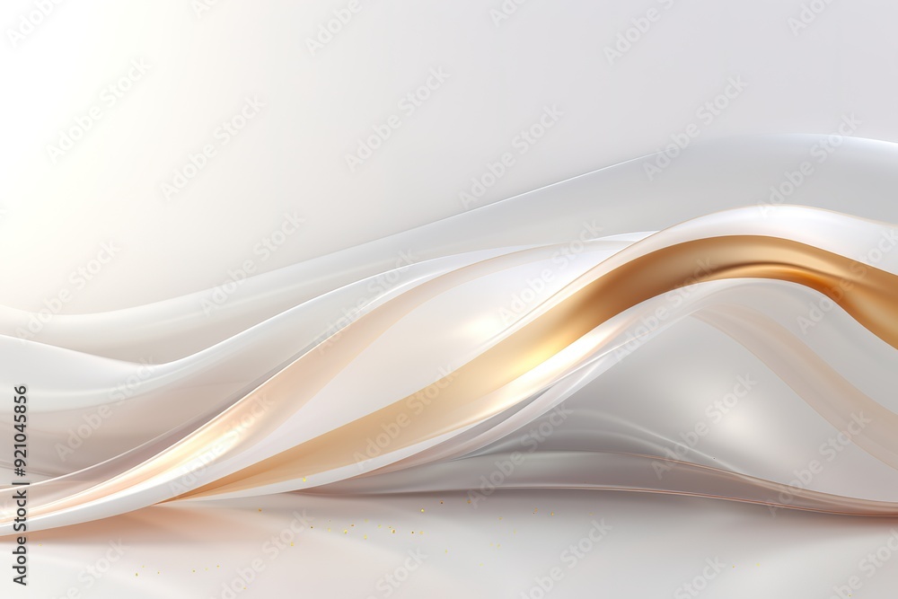 Abstract background with smooth white and gold waves. Abstract background with smooth white and gold waves.