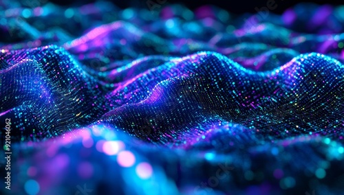 Technology, science, and computing in the nube. Abstracted landscape of technology, science, and computing network and code.