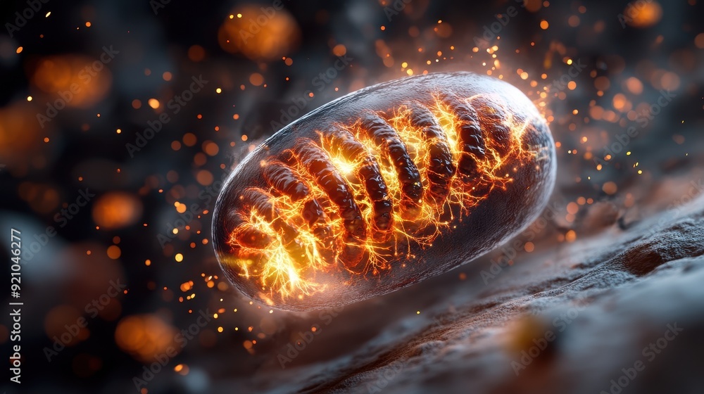 A close-up of a glowing, fiery cell highlighting intricate details and vibrant colors, representing energy and life in nature. A close-up of a glowing, fiery cell highlighting intricate details and vibrant colors, representing energy and life in nature.