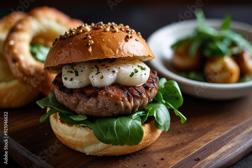 Mouth-watering American cheese Burger 