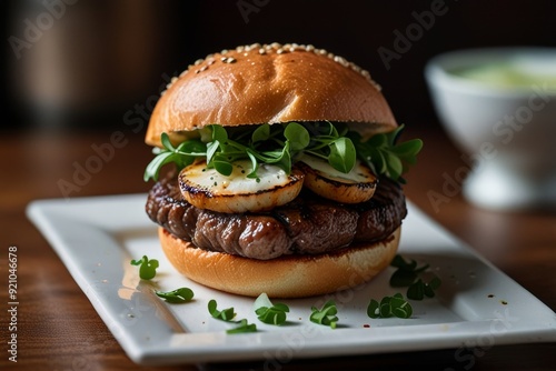 Mouth-watering American cheese Burger 