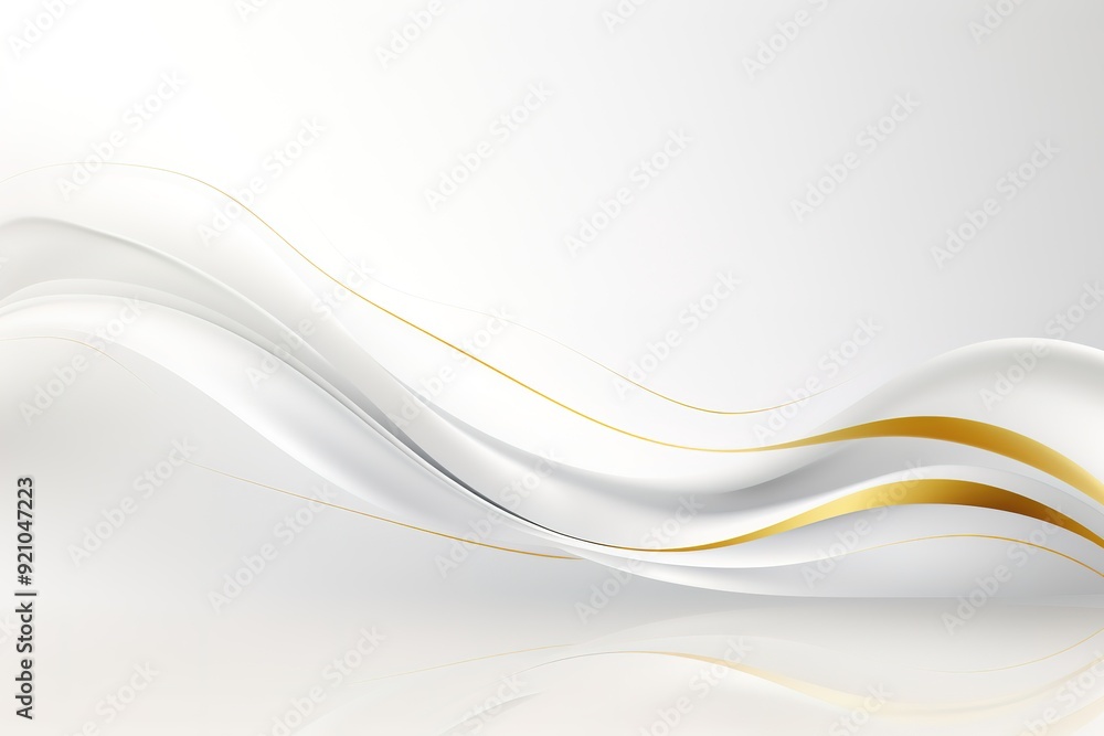 Abstract background with white and gold curved lines. Abstract background with white and gold curved lines.