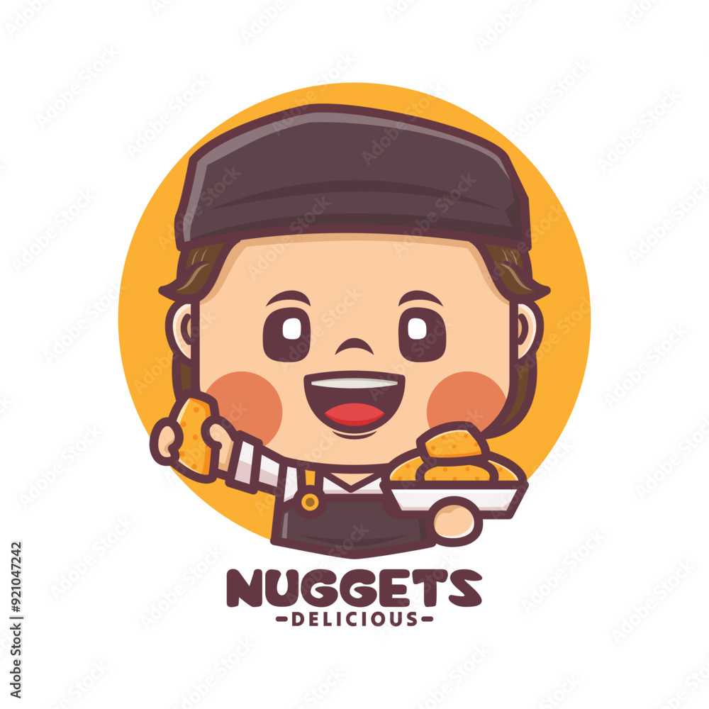 nuggets cartoon mascot, suitable for culinary businesses nuggets cartoon mascot, suitable for culinary businesses