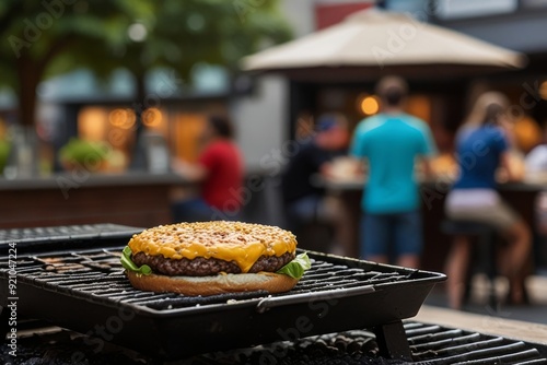 Mouth-watering American cheese Burger 