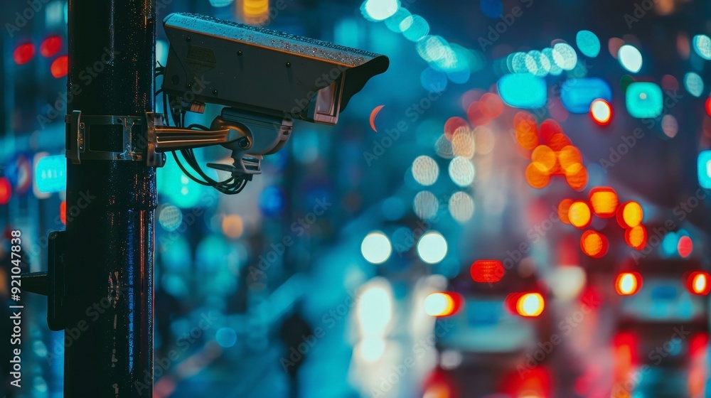A smart city surveillance system ensuring public safety with AI-powered cameras and real-time monitoring. A smart city surveillance system ensuring public safety with AI-powered cameras and real-time monitoring.