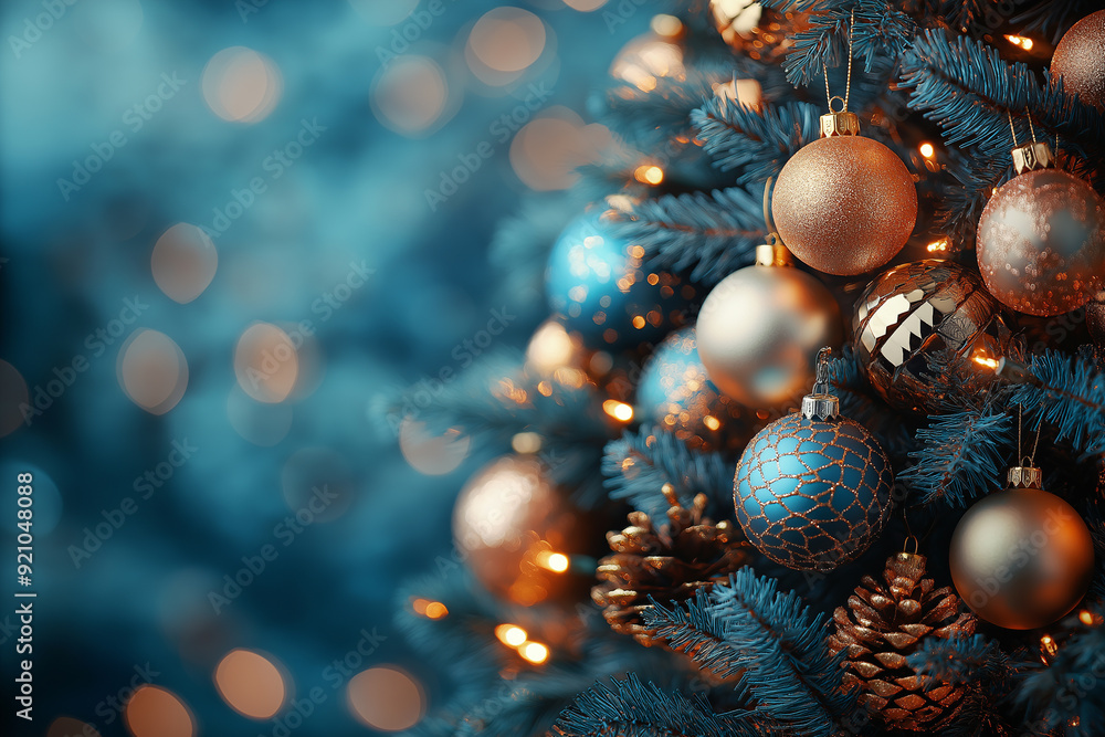 Christmas celebration. “Festive Elegance: Close-up of Christmas Tree Ornaments”. Concept photography. Christmas celebration. “Festive Elegance: Close-up of Christmas Tree Ornaments”. Concept photography.