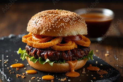 Mouth-watering American cheese Burger 