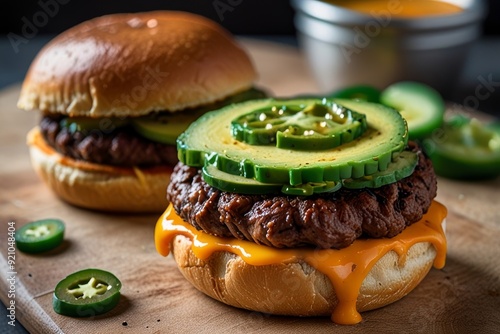 Mouth-watering American cheese Burger 