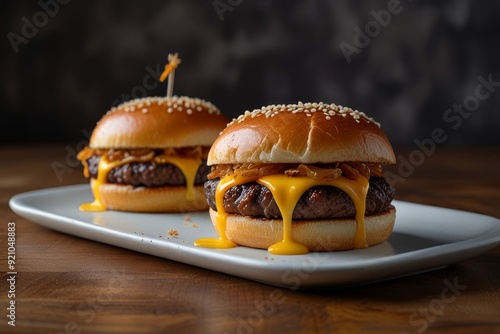 Mouth-watering American cheese Burger 