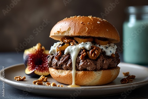 Mouth-watering American cheese Burger 