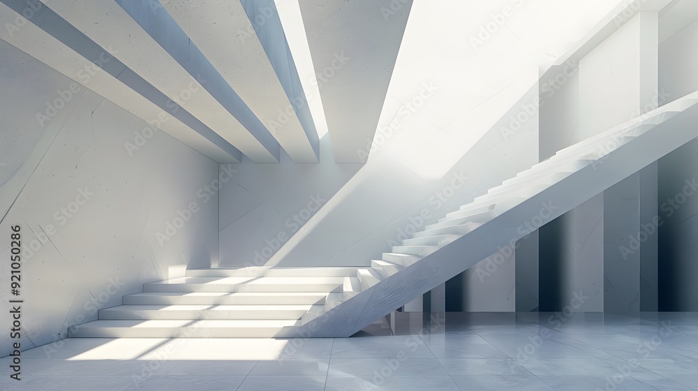 Obraz premium Minimalist wall scene with sharp, geometric designs