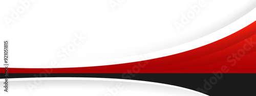 Abstract red and black wavy lines design with shadow effect