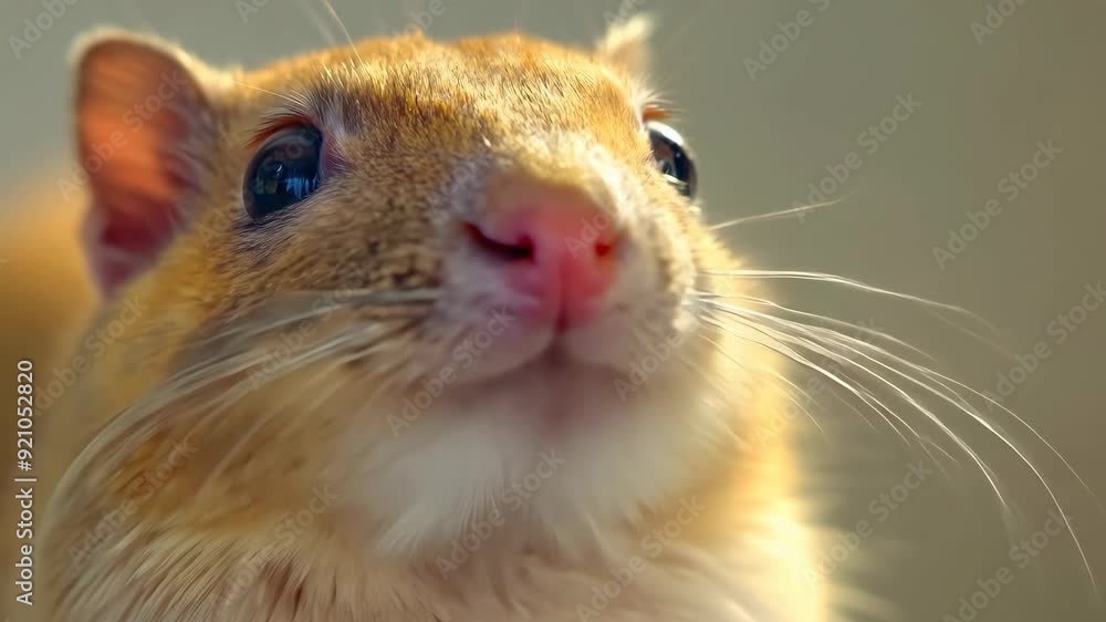 Hamster Face with Small Nose, Round Eyes, and Twitching Whiskers Hamster Face with Small Nose, Round Eyes, and Twitching Whiskers