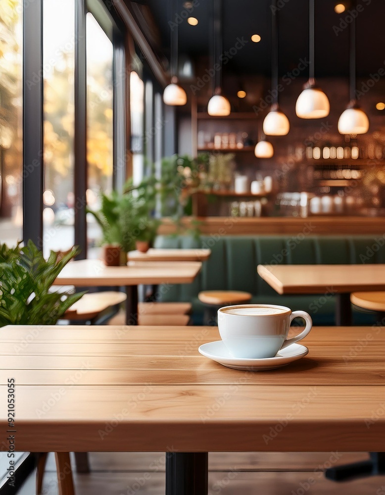 Cafe Table with Open Space- A cozy cafe scene with a table that has ample open space, perfect for adding text or displaying products like coffee cups, notebooks, or gadgets Cafe Table with Open Space- A cozy cafe scene with a table that has ample open space, perfect for adding text or displaying products like coffee cups, notebooks, or gadgets
