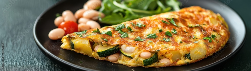 Delicious Omelette with Vegetables and Beans Delicious Omelette with Vegetables and Beans