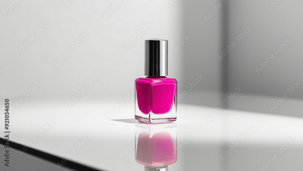Pink Nail Polish Bottles on White Background Pink Nail Polish Bottles on White Background