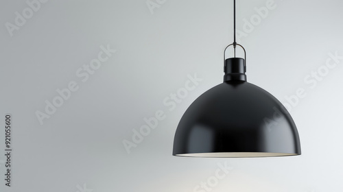 modern black pendant lamp on white background