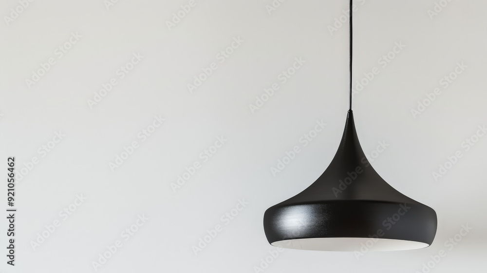 Fototapeta premium modern black pendant lamp on white background