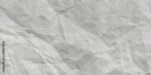 White wrinkly backdrop paper background. white colored grunge crumpled crushed paper horizontal vector backgrounds. creased recycle paper texture. Paper texture Crumpled White. Top view.