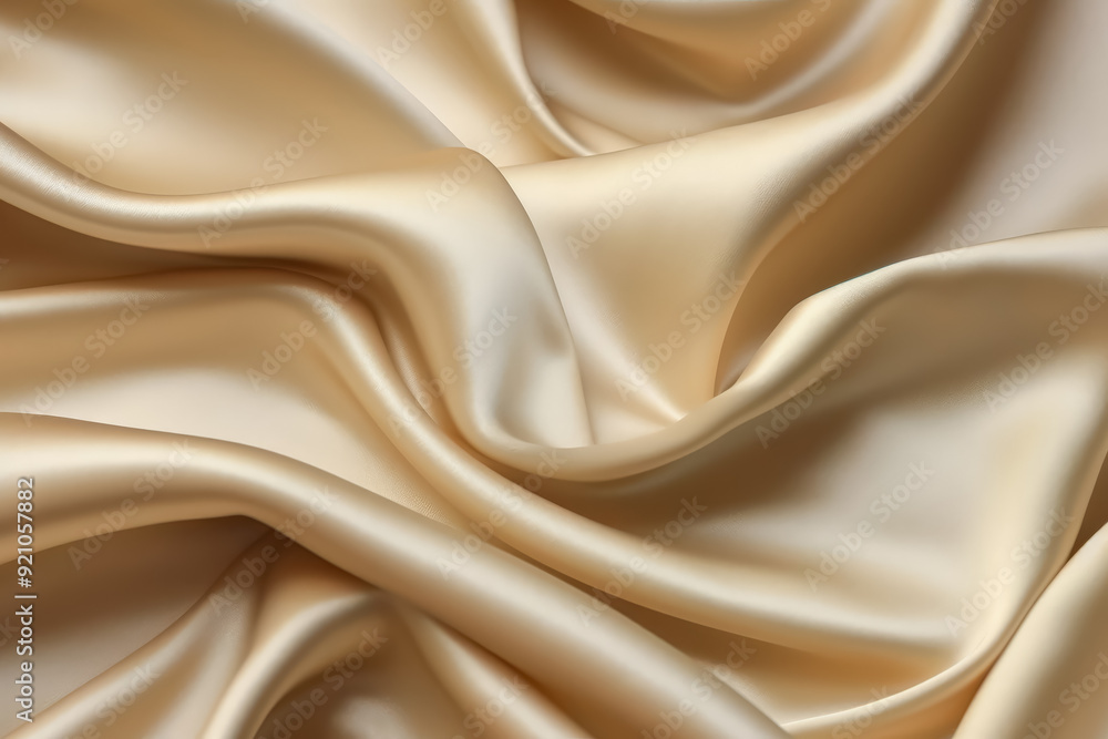 Obraz premium A piece of fabric with a light color and a smooth texture. The fabric is folded and has a pattern on it