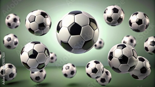 A Visual Symphony of Rotating Soccer Balls: A Dynamic 3D Animation Transition generative AI