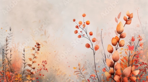 Autumn Floral Arrangement With Warm Colors and Soft Background