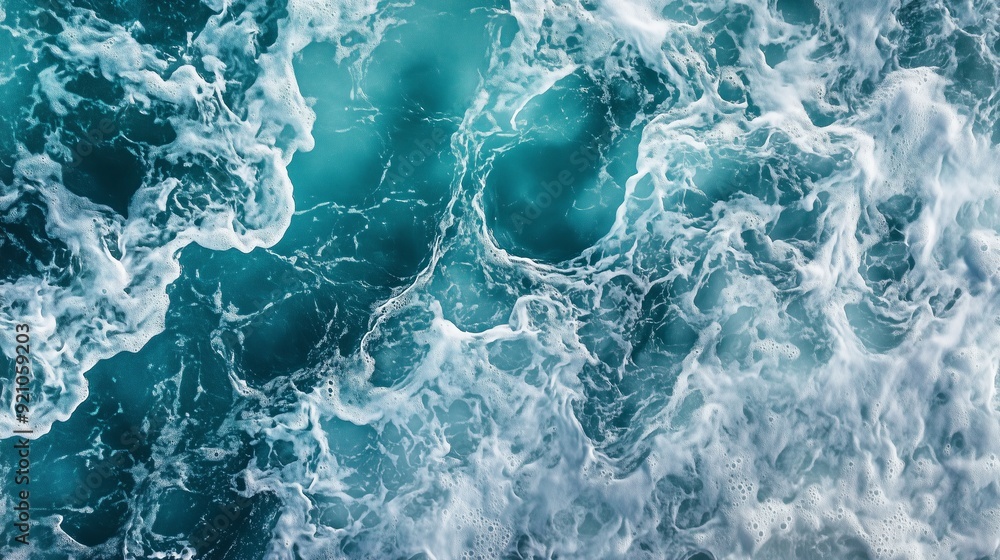 Fototapeta premium Abstract realistic photography of water waves running diagonally.