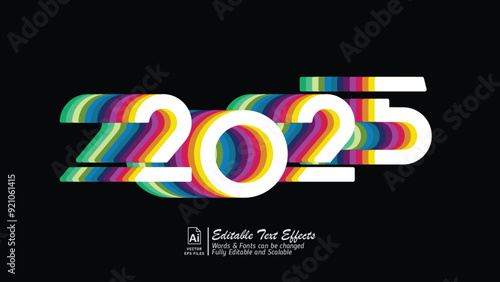 2025 retro style editabel text effects. vector eps files.