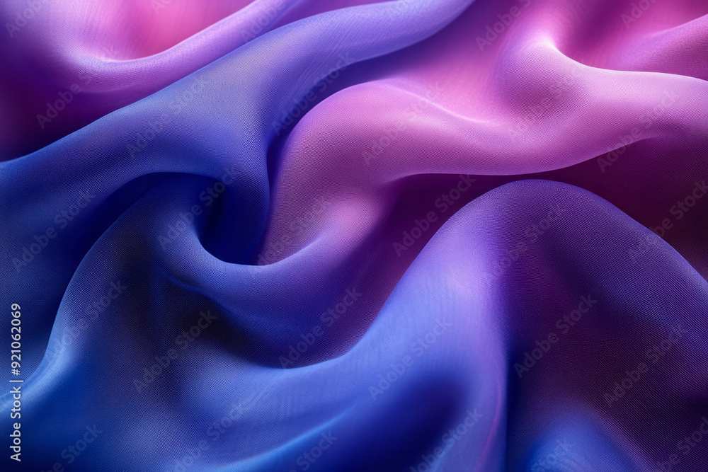 Obraz premium A close-up of smooth blue and purple fabric swirling together, capturing the texture and softness of the material,