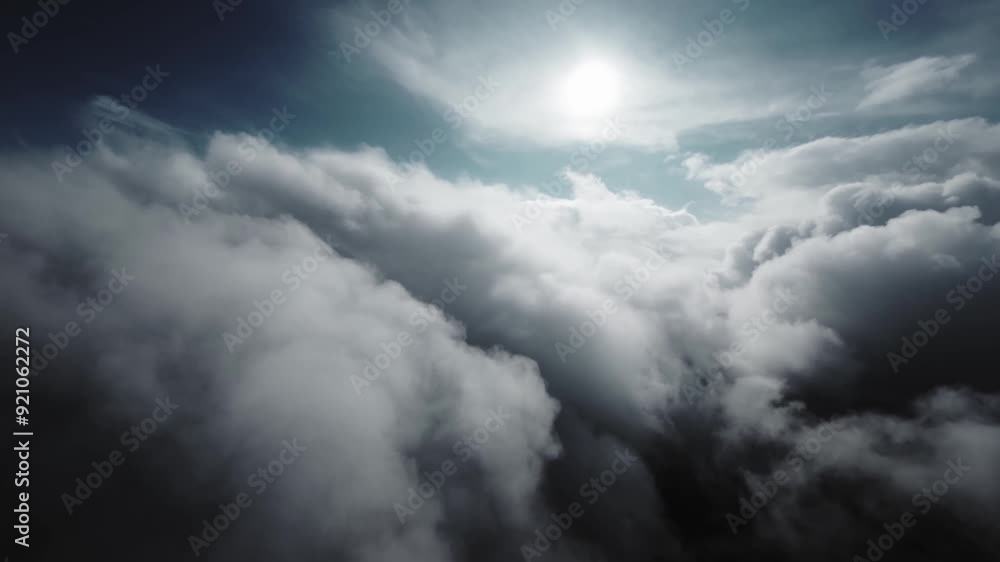 Aerial view of cloudscape shot in the sky, first person view, 4K Aerial view of cloudscape shot in the sky, first person view, 4K