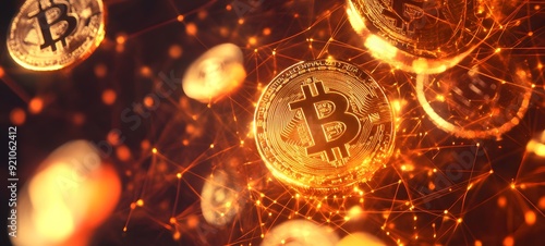 10. An abstract representation of Bitcoin transactions flowing through a digital network