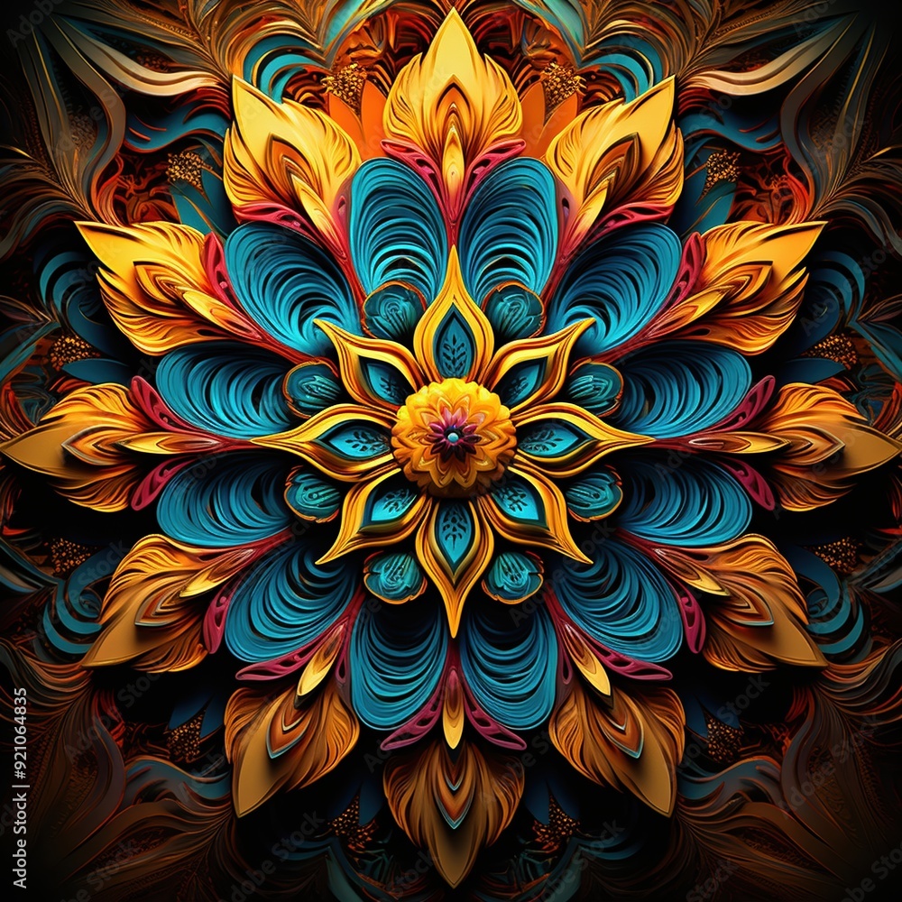 Abstract fractal background with ornament. Abstract fractal background with ornament.