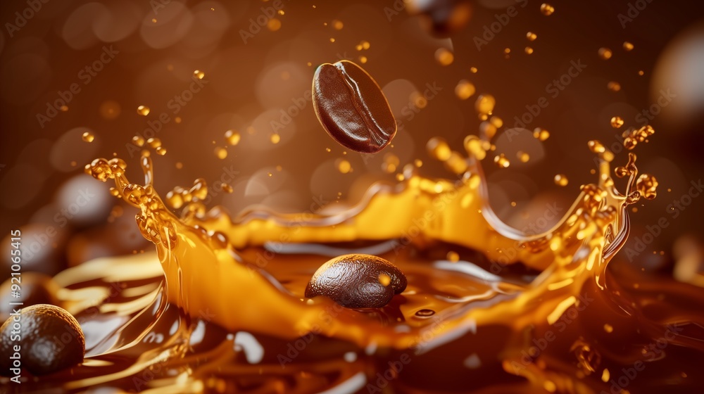 Fototapeta premium Dynamic Coffee Splash in Brown Tones