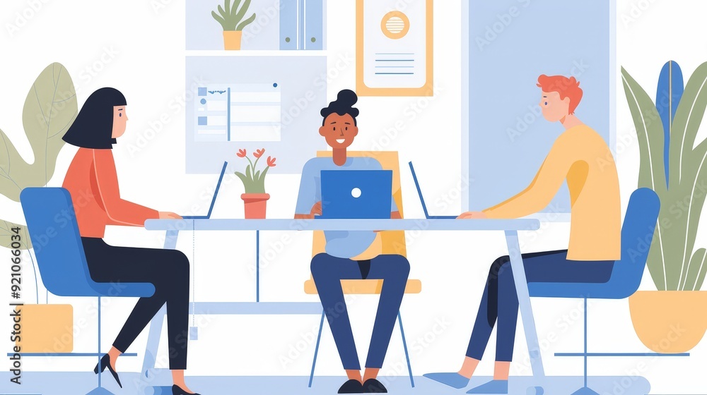 An HR professional conducting a job interview, evaluating the fit for the company culture and role. An HR professional conducting a job interview, evaluating the fit for the company culture and role.
