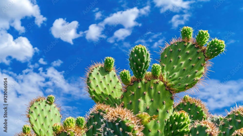 Cactus Plant with Blue Sky Background Cactus Plant with Blue Sky Background