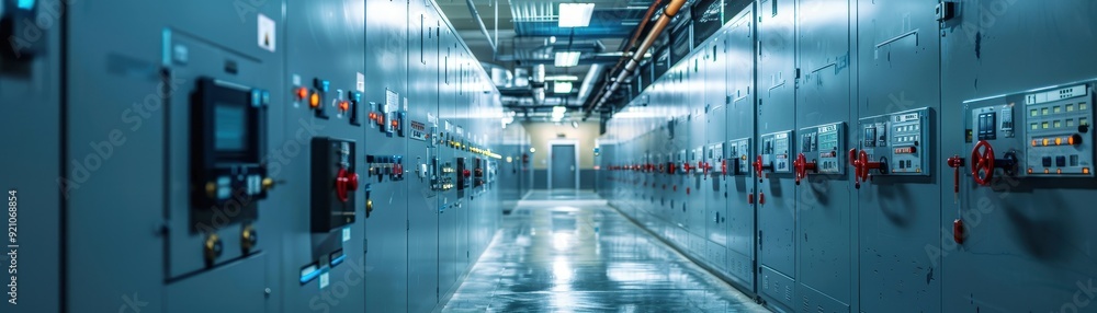 Industrial Control Room: Electrical Panels and Switches