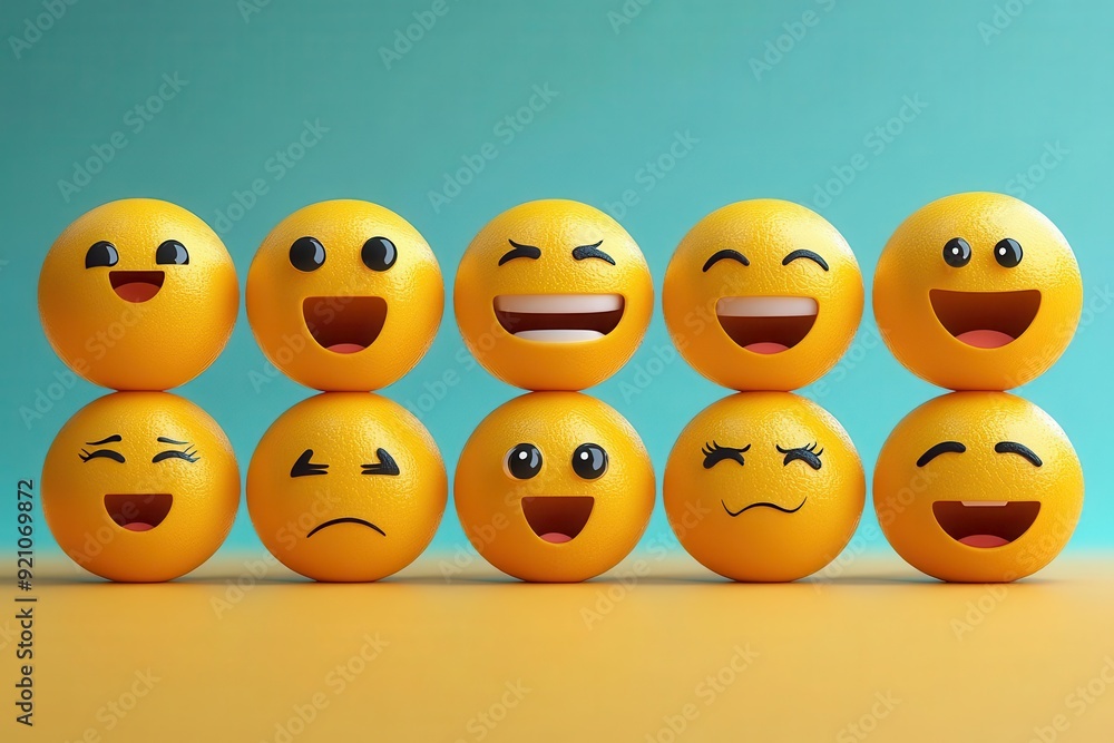 comprehensive set of expressive yellow emojis displaying wide range of emotions modern digital communication icons capturing nuanced facial expressions comprehensive set of expressive yellow emojis displaying wide range of emotions modern digital communication icons capturing nuanced facial expressions