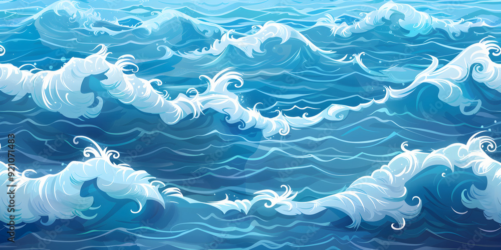 The image shows a vast ocean with large rolling waves The water is a deep blue color and the waves are capped with white foam
The image shows a vast ocean with large rolling waves The water is a deep blue color and the waves are capped with white foam