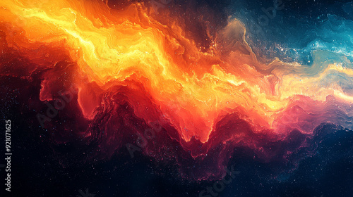 Wallpaper Mural Colorful Cosmic Landscape of Abstract Mountain Peaks Torontodigital.ca