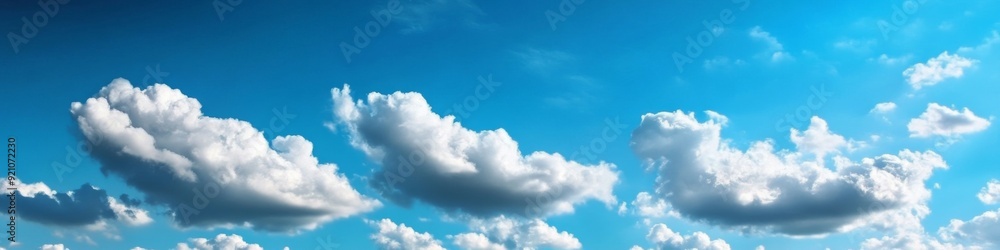Obraz premium White fluffy clouds on blue sky. Abstract cloudscape background