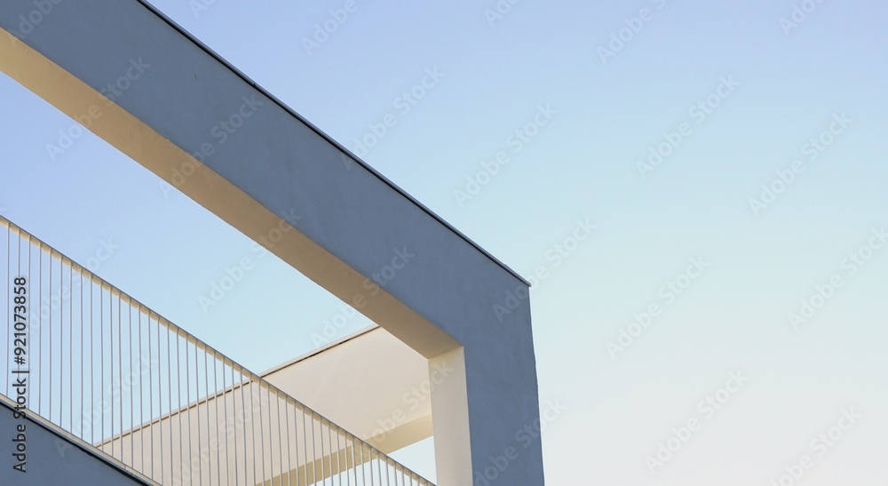 detail of minimalist building facade against the sky detail of minimalist building facade against the sky