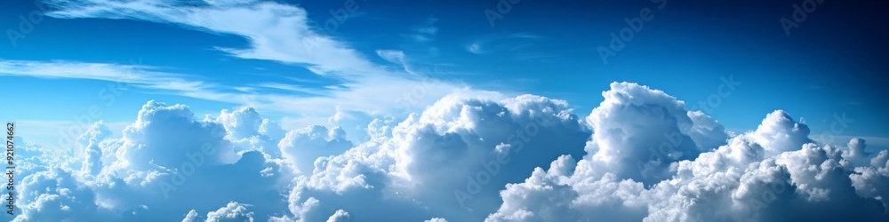 White fluffy clouds on blue sky. Abstract cloudscape background White fluffy clouds on blue sky. Abstract cloudscape background