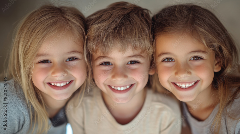 Child smiles happily, showing beautiful teeth. Child smiles happily, showing beautiful teeth.