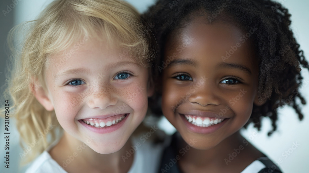 Child smiles happily, showing beautiful teeth. Child smiles happily, showing beautiful teeth.