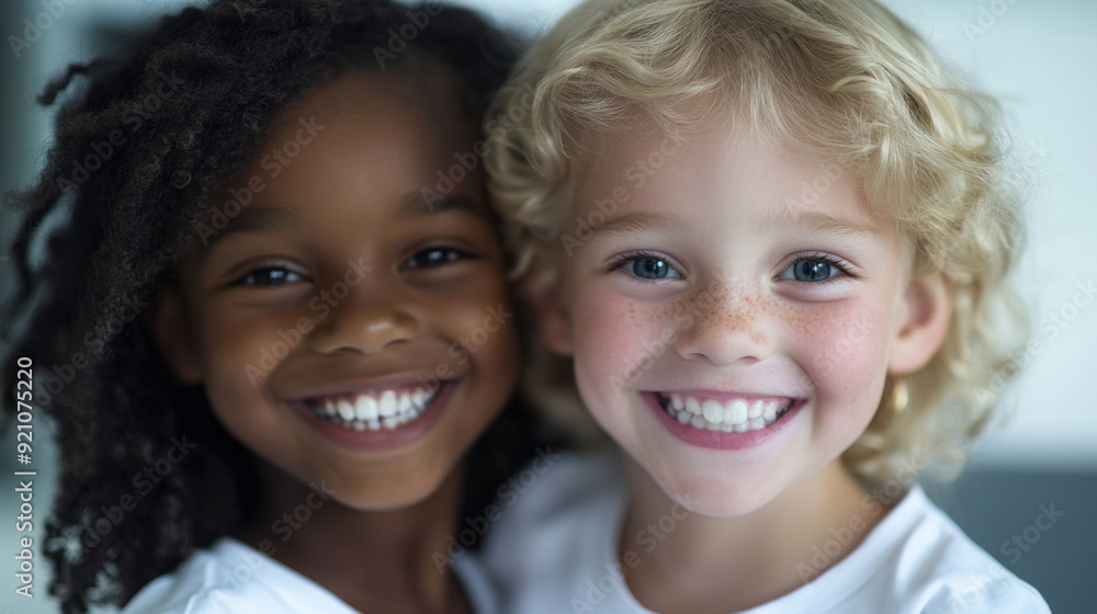 Child smiles happily, showing beautiful teeth. Child smiles happily, showing beautiful teeth.