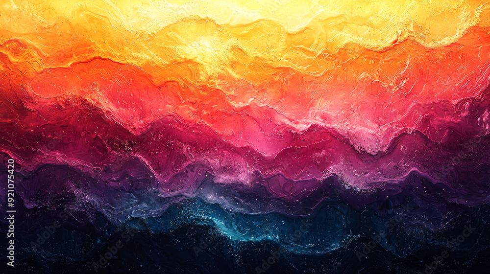Colorful Cosmic Landscape of Abstract Mountain Peaks Colorful Cosmic Landscape of Abstract Mountain Peaks