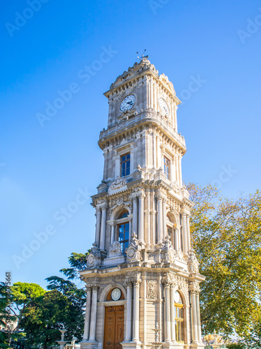 dolmabahce palace clock tower in istanbul photo